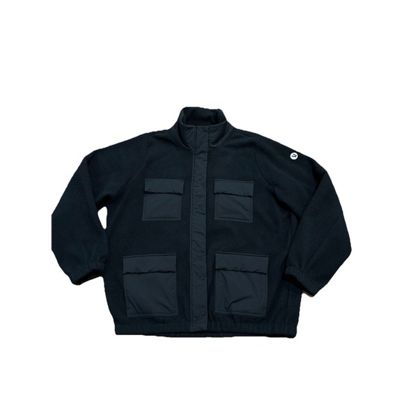 Vuori Women's Utility Sherpa Jacket Fleece Coat Pockets Dark Gray Size Large - Picture 2 of 8